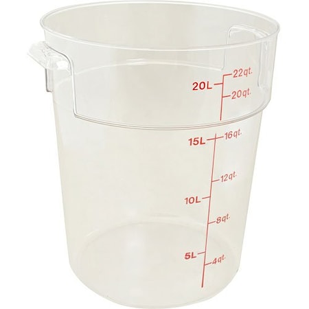 Cambro Container , 12-1/8"Rd, 22 Qt, Clr RFSCW22(135)